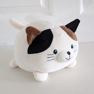 Round Calico Cat Plush – Soft Stuffed Animal – Cute Chubby Design